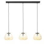 Brilliant Kaizen Pendant Glass Pendant Metal Black Beige | Suitable for 3x E27