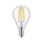 Philips Corepro LED Lustre E14 Ball Filament Clear 4.3W 470lm - 827 Extra Warm White | Replaces 40W